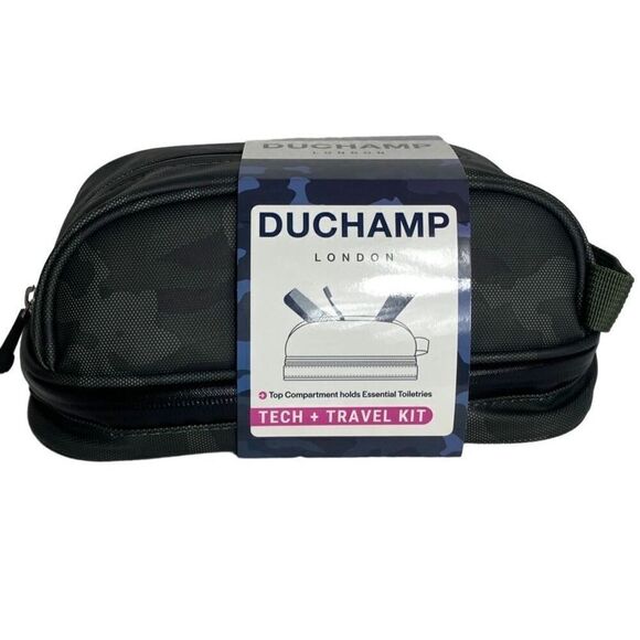 DUCHAMP Mens Toiletry & Tech Bag Travel Kit - Picture 1 of 14